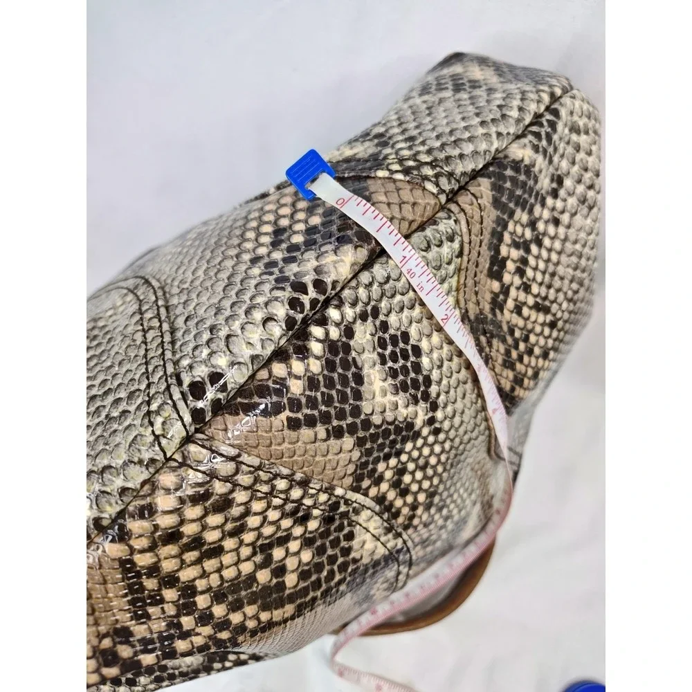 Jessica Simpson Rock N Roll Shoulder Bag Natural Python Snakeskin Hobo NWT Brown